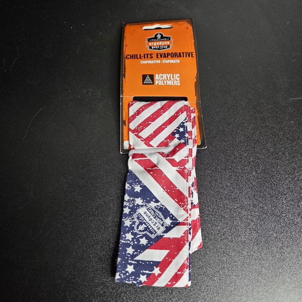 Chill-Its Evaporative Cooling Tie Bandana Stars Stripes Ergodyne #6700